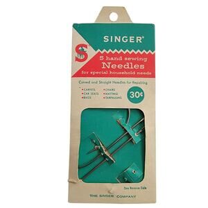 VTG 50s Singer Hand Sewing Needles Curved Straight Special Household Needs‎